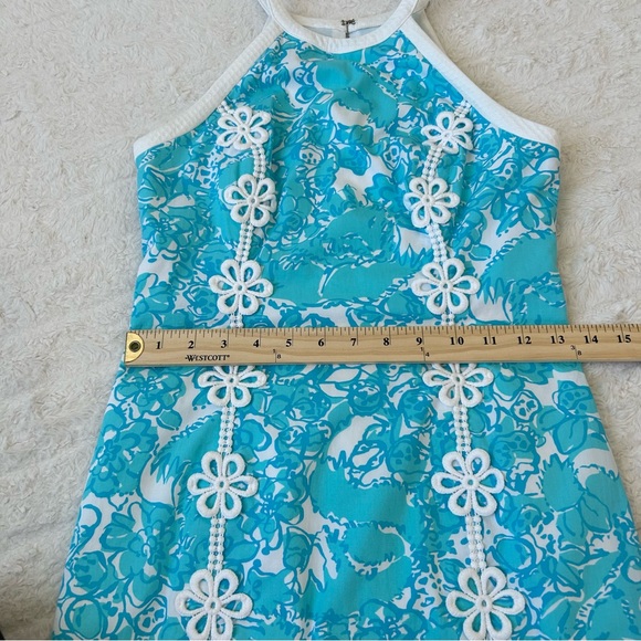 Lilly Pulitzer Pearl Halter Shift Dress Womens Sz 00 Colorful Feminine Cotton - Picture 7 of 11